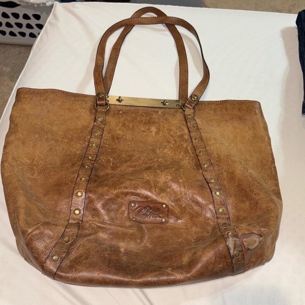 Patricia Nash distressed leather tote with matching wallet